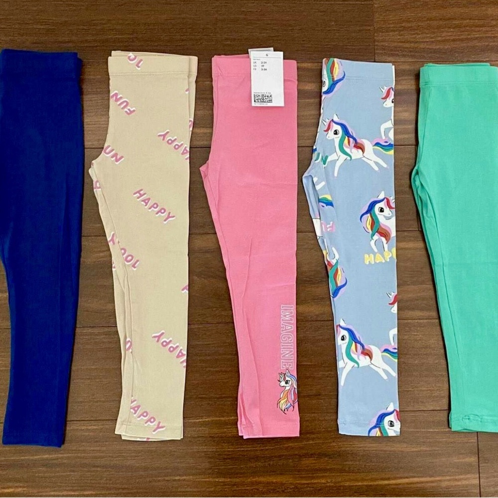 BNWT H&M Kids Unicorn & Solid Leggings Set